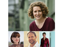 Portraits of the panelists and moderator at the opening evening of the Dürnstein...